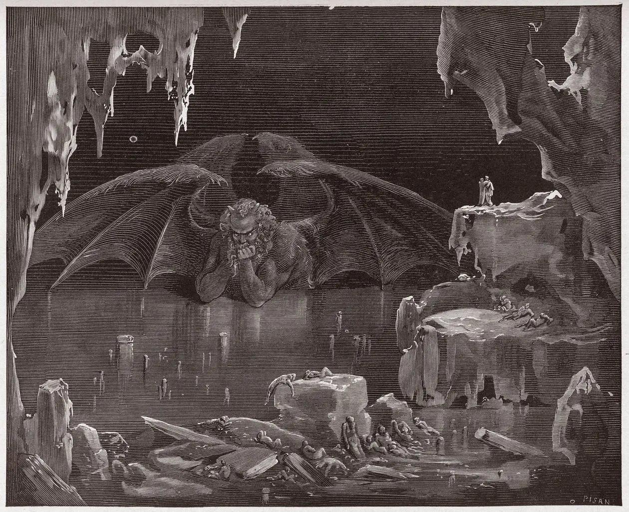 Gustave Doré engraving of Lucifer in the frozen lake