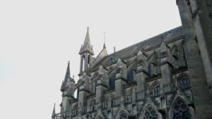 Gothic church architecture in northern France evoking the isolated clerical world of the 1850 Cideville presbytery disturbances
