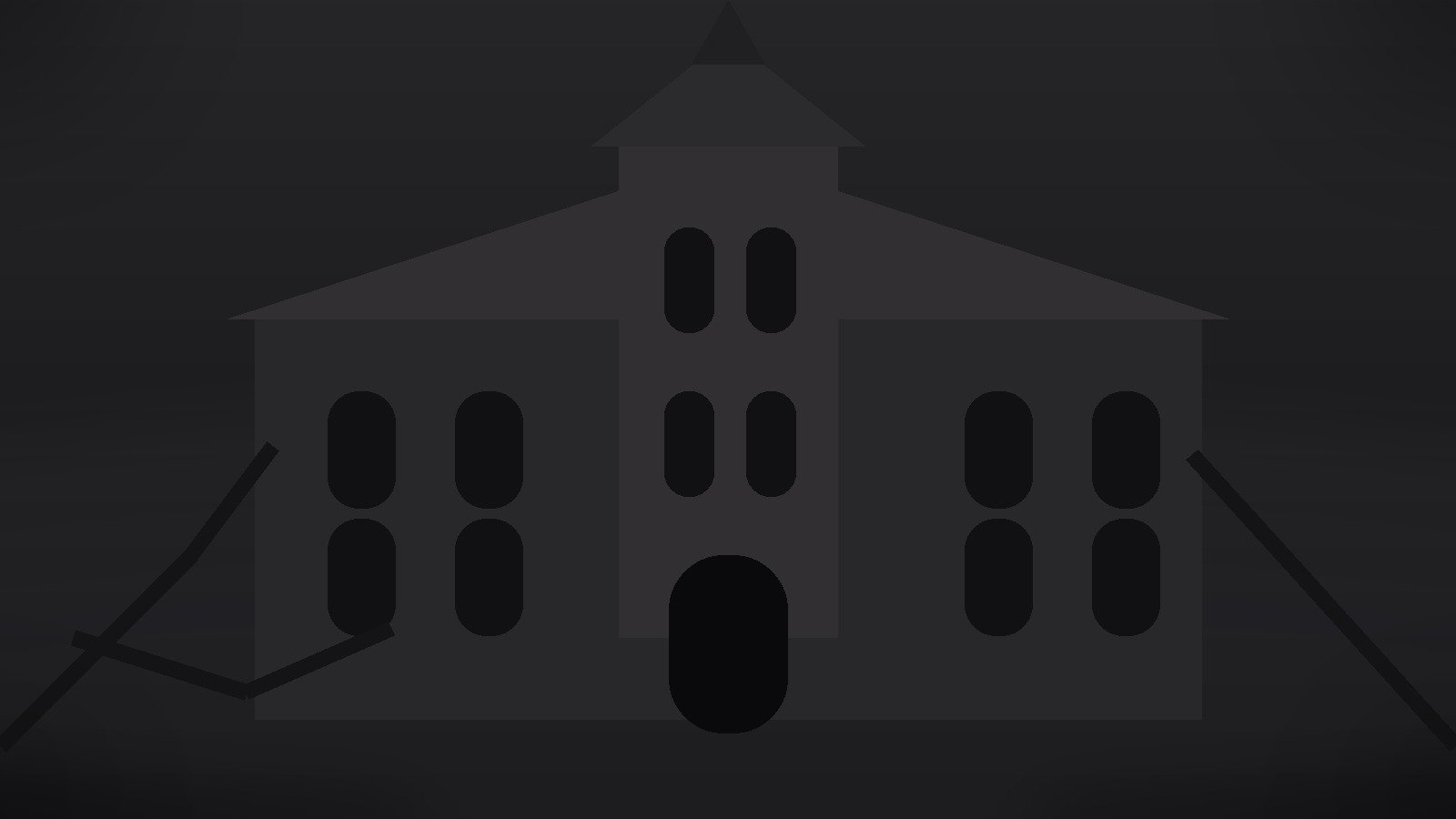 Dark editorial reconstruction of a seventeenth-century Norman convent at night