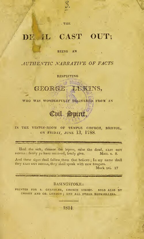 Title page of the 1788 narrative of George Lukins and his deliverance at Temple Church