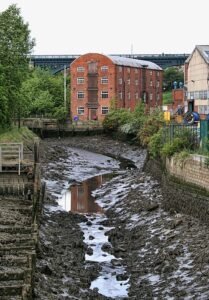 Modern view of Willington Gut in North Tyneside near the setting of the historic mill haunting