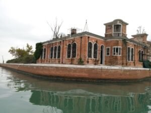 Abandoned hospital buildings on Poveglia Island in the Venetian Lagoon