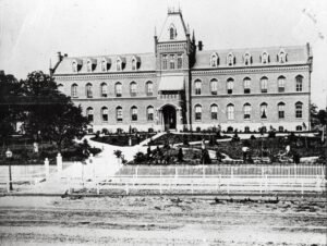 Historic photograph of an Alexian Brothers Hospital building in St. Louis