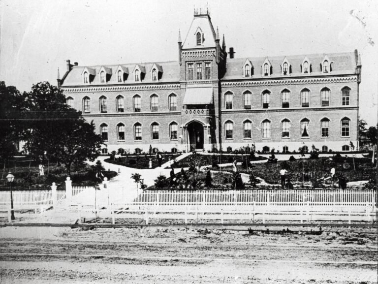 Historic photograph of an Alexian Brothers Hospital building in St. Louis