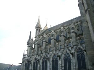 Exterior of Notre-Dame Cathedral in Laon, France