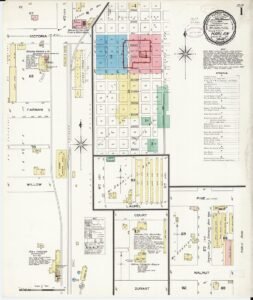 1899 Sanborn map of Harlan in Shelby County, Iowa, providing regional context for Earling