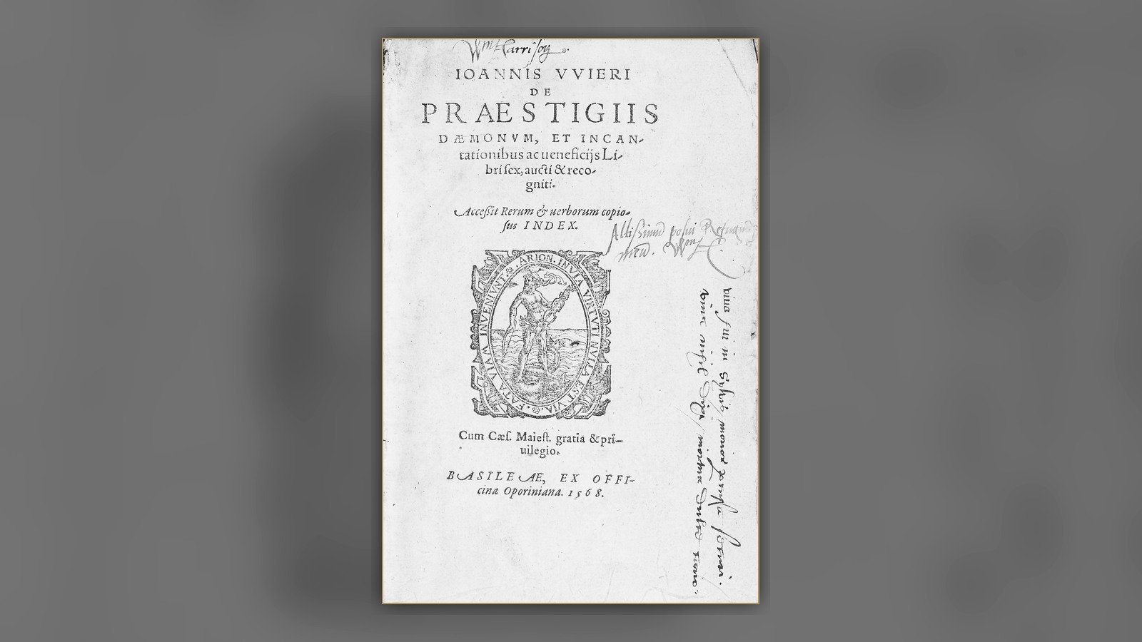 Title page of Johann Weyer’s De praestigiis daemonum, 1568