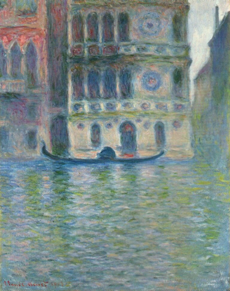 Claude Monet’s 1908 painting of Palazzo Dario rising from the Grand Canal in Venice