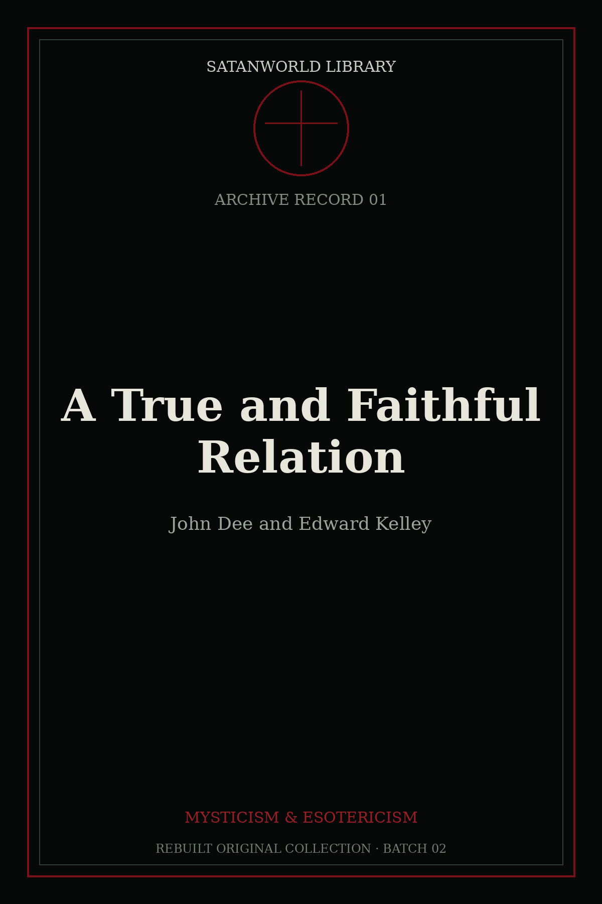 Cover of A True and Faithful Relation by John Dee and Edward Kelley
