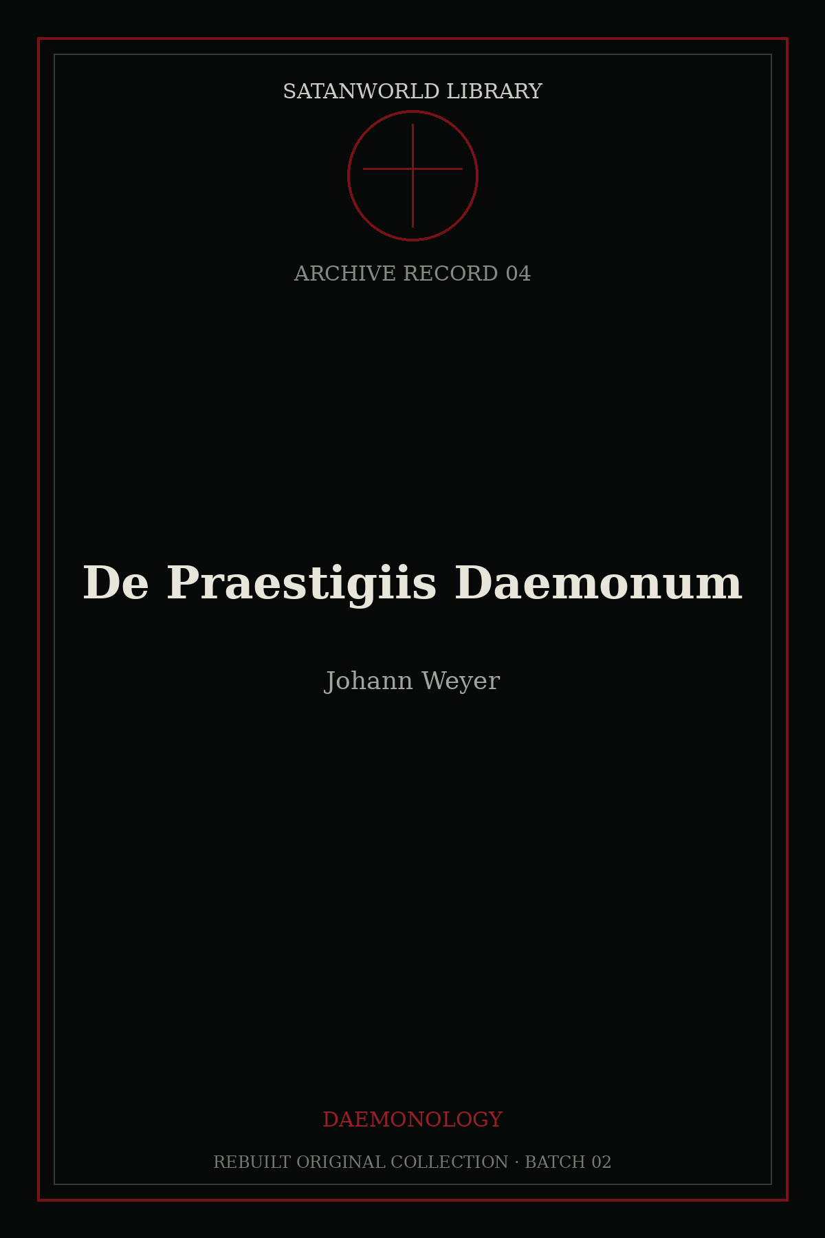 Cover of De Praestigiis Daemonum by Johann Weyer