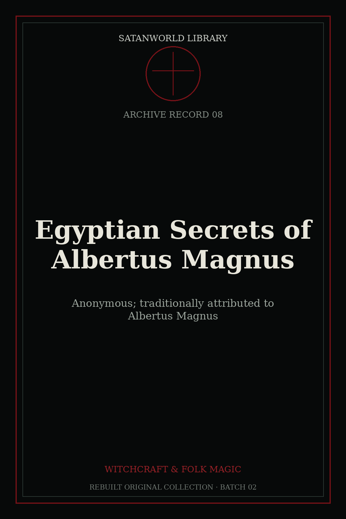 Cover of Egyptian Secrets of Albertus Magnus by Anonymous; traditionally attributed to Albertus Magnus