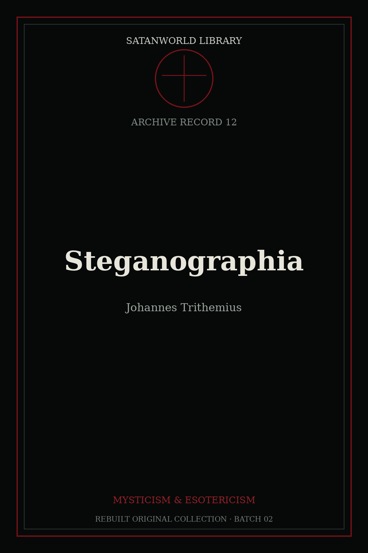 Cover of Steganographia by Johannes Trithemius