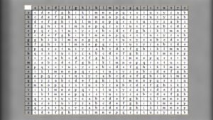 Alphabetical code table associated with the Book of Soyga