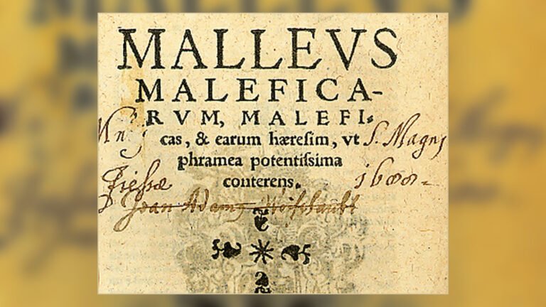Historical title page from an early edition of the Malleus Maleficarum