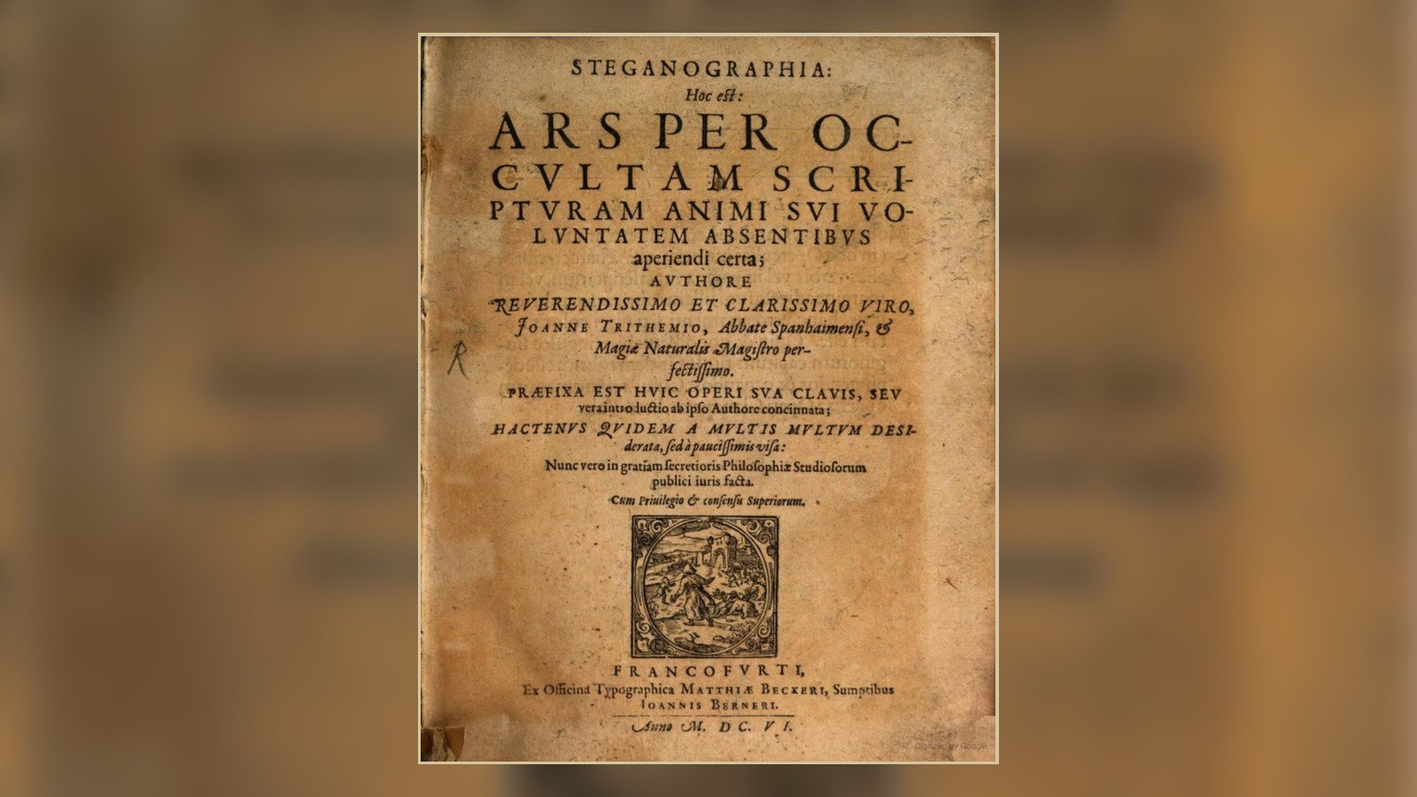 Historical title page of Johannes Trithemius’s Steganographia