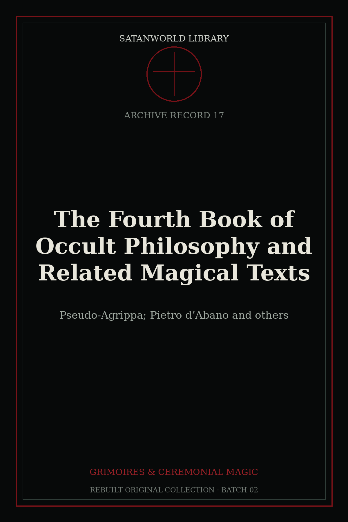 Cover of The Fourth Book of Occult Philosophy and Related Magical Texts by Pseudo-Agrippa; Pietro d’Abano and others