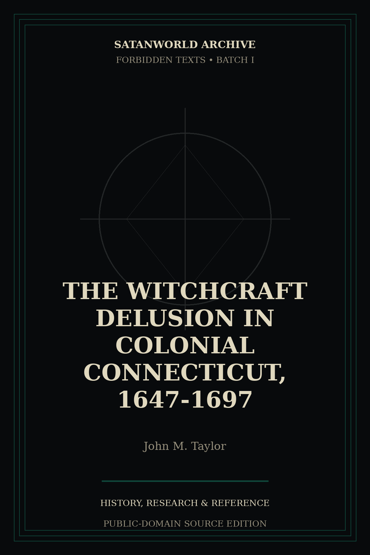 Cover of The Witchcraft Delusion in Colonial Connecticut, 1647-1697 by John M. Taylor