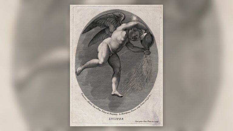 Lucifer as the morning star in a 1704 engraving by G. H. Frezza