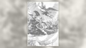 Salomon Savery engraving of Lucifer cast from heaven