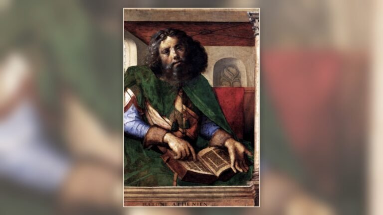 Renaissance portrait of Plato by Justus van Gent and Pedro Berruguete
