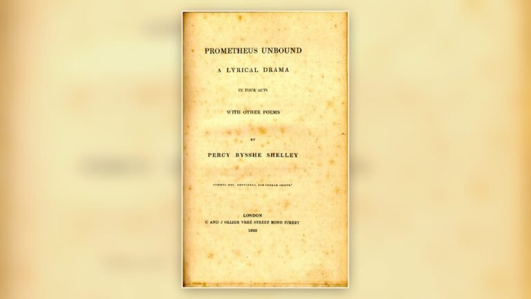 Title page of the first edition of Percy Bysshe Shelley’s Prometheus Unbound