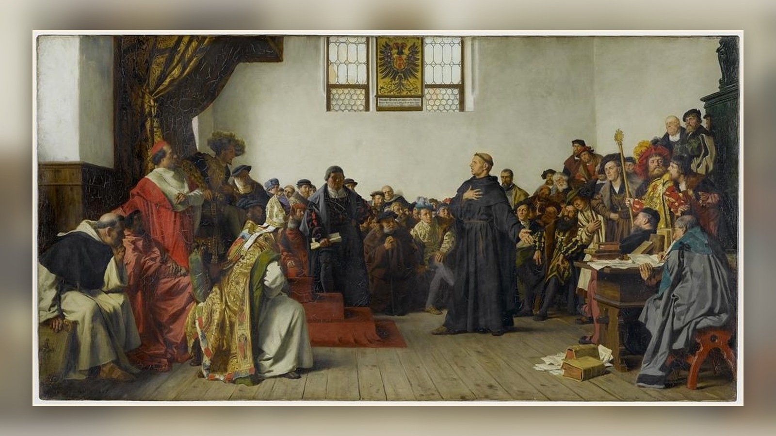 Anton von Werner painting of Martin Luther before the Diet of Worms