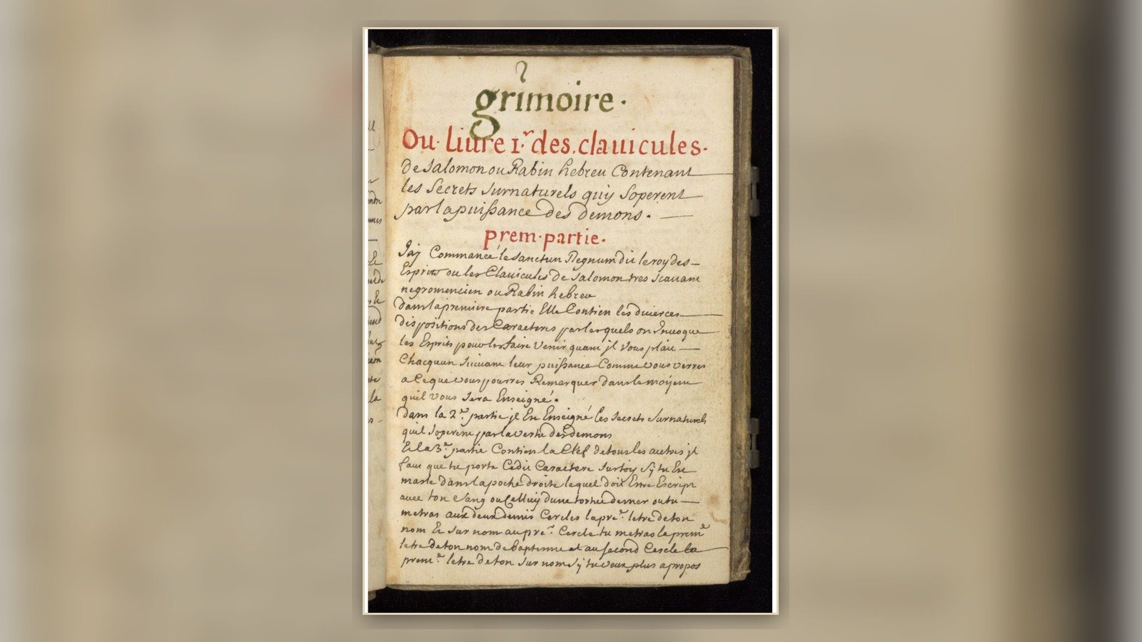 Opening of a Solomonic grimoire in Wellcome MS 983 L art Magique