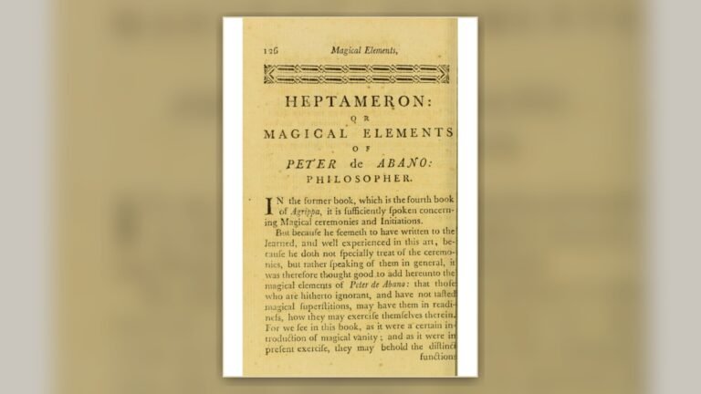 Heptameron or Magical Elements of Peter de Abano title page