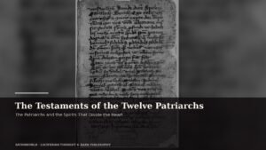 Archival manuscript imagery for The Testaments of the Twelve Patriarchs, the patriarchs and the spirits that divide the heart