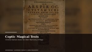 Archival manuscript imagery for Coptic Magical Texts, christian names inside the older machinery of magic