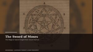 Archival manuscript imagery for The Sword of Moses, the magical sword forged from divine names