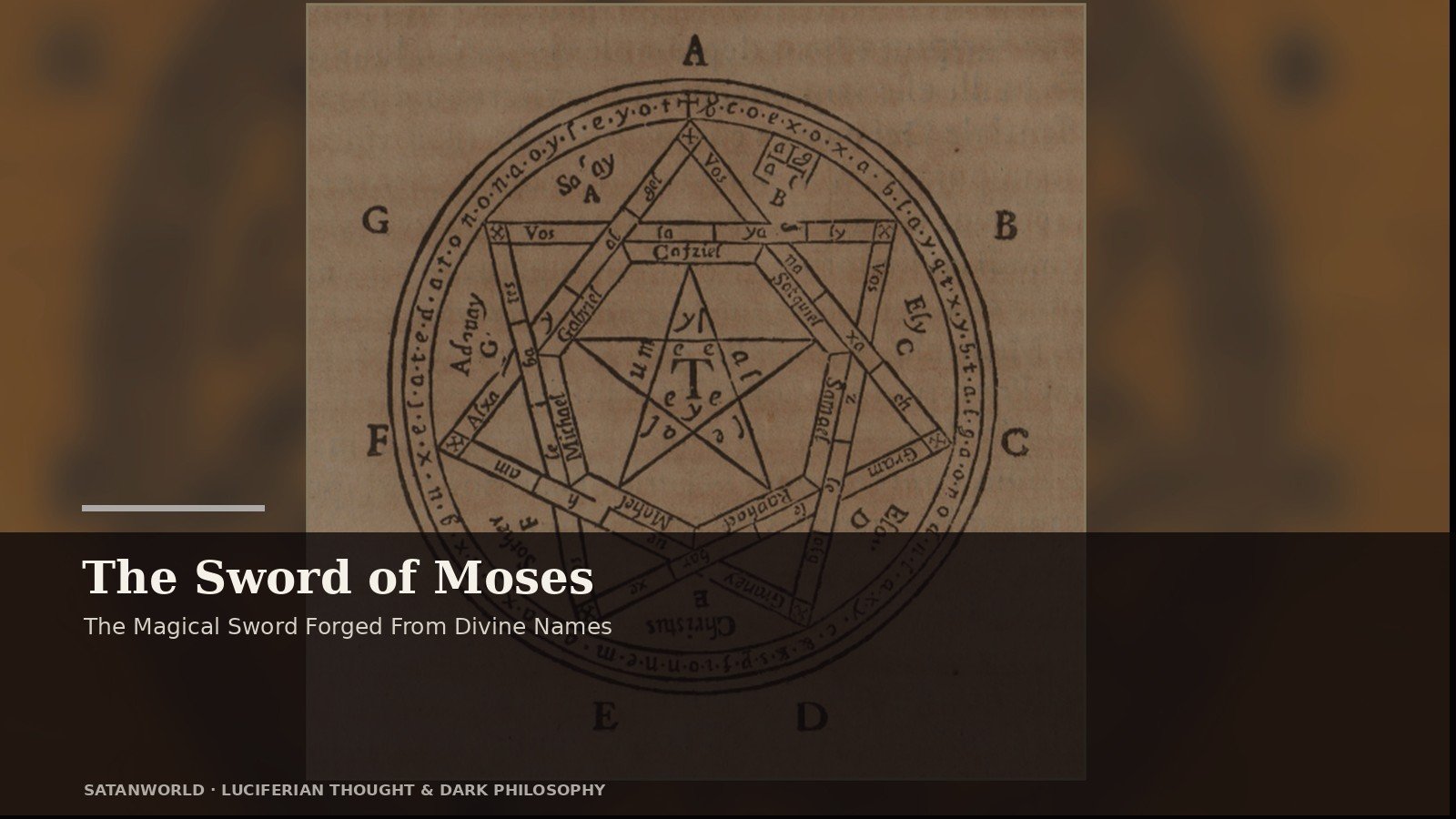 Archival manuscript imagery for The Sword of Moses, the magical sword forged from divine names