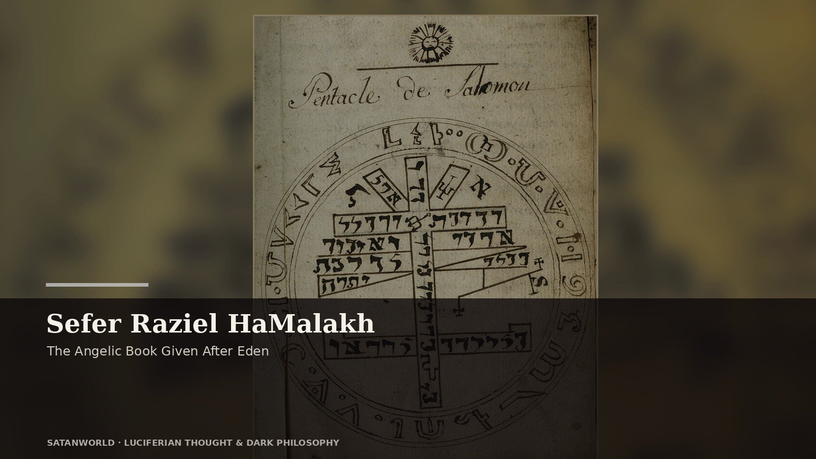 Archival manuscript imagery for Sefer Raziel HaMalakh, the angelic book given after eden