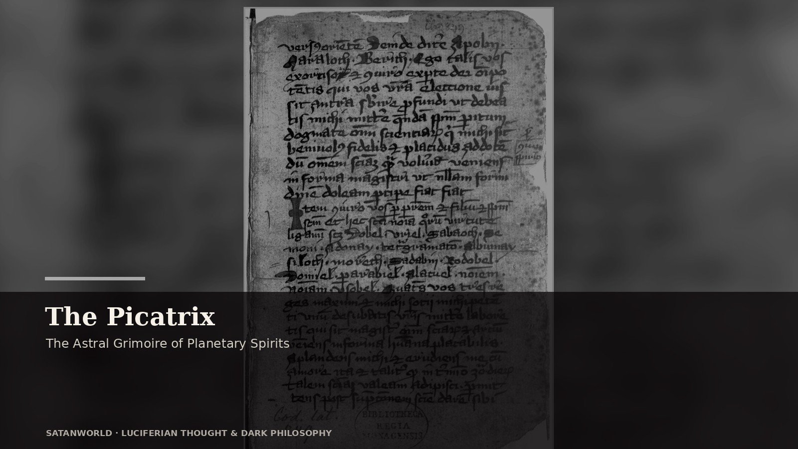 Archival manuscript imagery for The Picatrix, the astral grimoire of planetary spirits